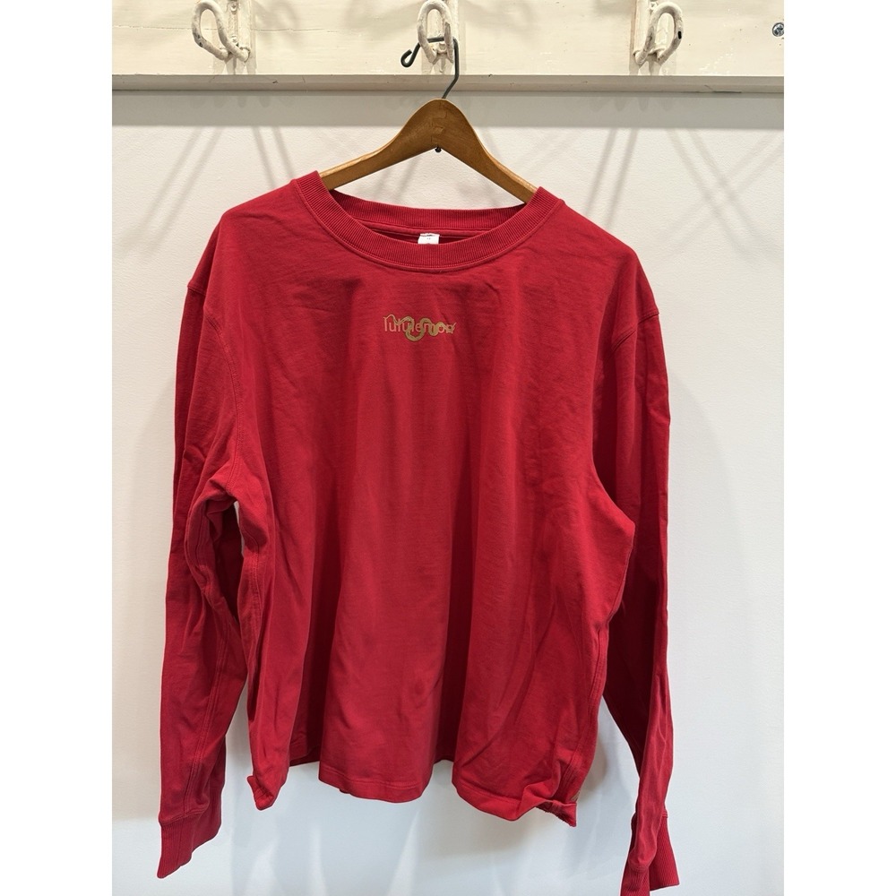 Lululemon Heavy Cotton Woven Long Sleeve Shirt Red Snake Print Ziggy Red Tide